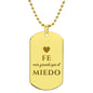 Fe Más Grande Que el Miedo Collar Para Mujer, Placa Militar Grabada, Regalos Cristianos