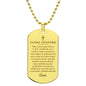 Padre Nuestro Collar Placa Militar, Oración en Español Grabada, Regalos Cristianos Para Hombre