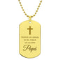 Tengo un Ángel en el Cielo Lo Llamo Papá, Collar Placa Militar en Memoria de Papá