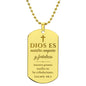 Dios Es Nuestro Amparo y Fortaleza Salmo 46_1, Collar Placa Militar Cristiano