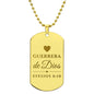 Guerrera de Dios Collar Placa Militar, Efesios 6_10, Regalos Cristianos Para Mujer