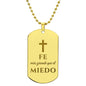Fe Más Grande Que el Miedo Collar Placa Militar, Regalos Cristianos Para Hombre