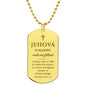 Jehová Es Mi Pastor Salmo 23 Collar Placa Militar, Versículo Bíblico, Regalos Cristianos