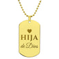 Hija de Dios Collar Placa Militar, Frase Cristiana Grabada, Regalos Cristianos Para Mujer
