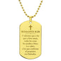 Romanos 8_28 Todas las Cosas Les Ayudan a Bien, Collar Placa Militar Cristiano