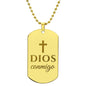 Dios Conmigo Collar Placa Militar, Frase Cristiana Grabada, Regalos Cristianos Para Hombre