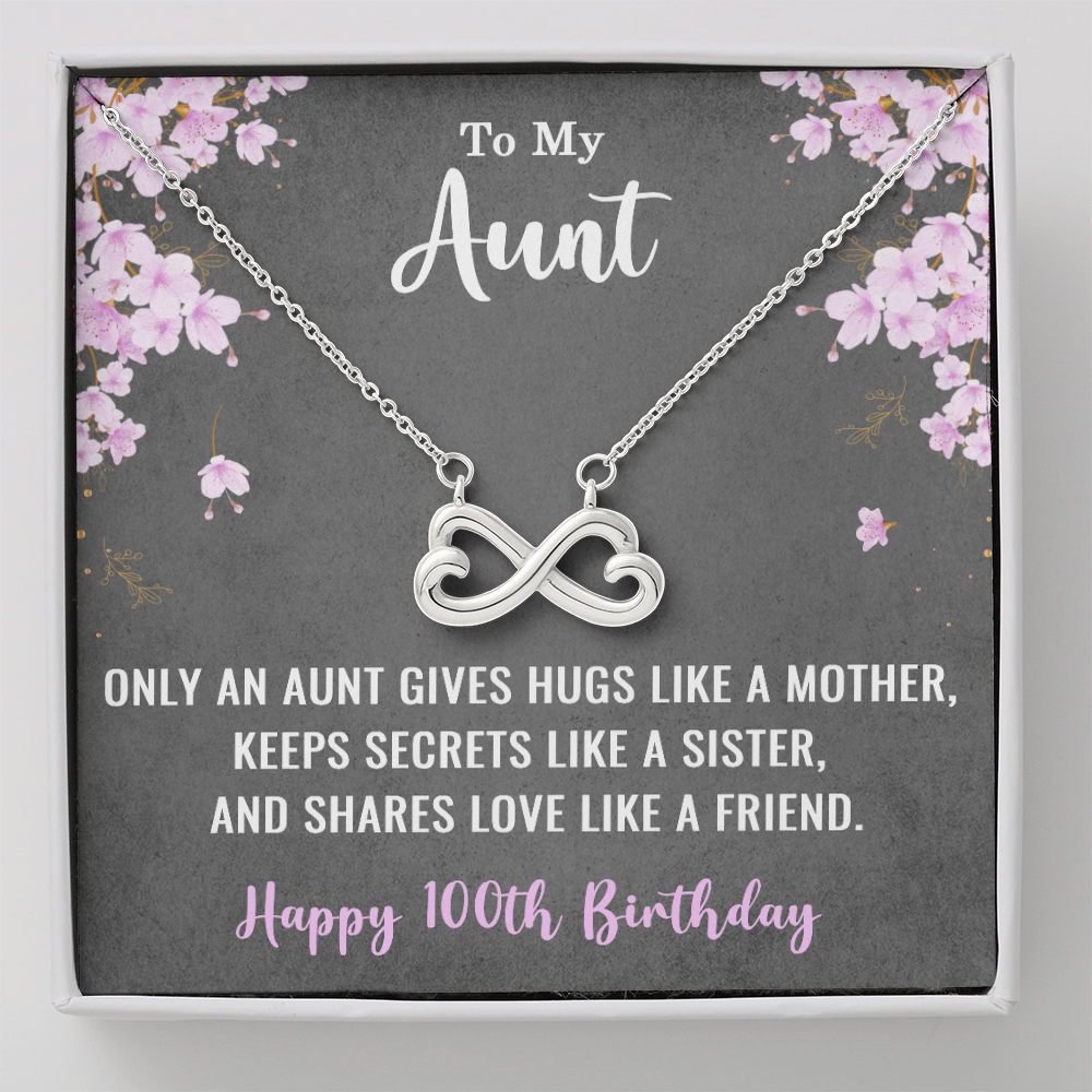 To My Aunt Necklace for Her 100th Birthday 100 Years Old Birthday