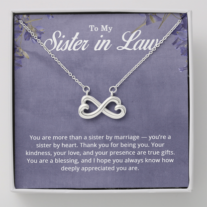 Sister in Law Birthday Gifts for Women - To My Sister in Law Necklace