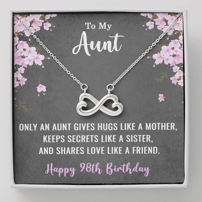 To My Aunt Necklace for Her 98th Birthday 98 Years Old Birthday