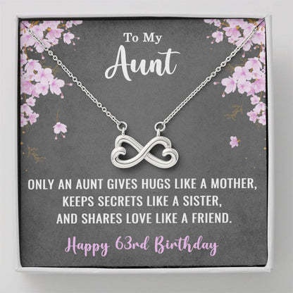 To My Aunt Necklace for Her 63rd Birthday 63 Years Old Birthday