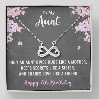 To My Aunt Necklace for Her 7th Birthday 7 Years Old Birthday