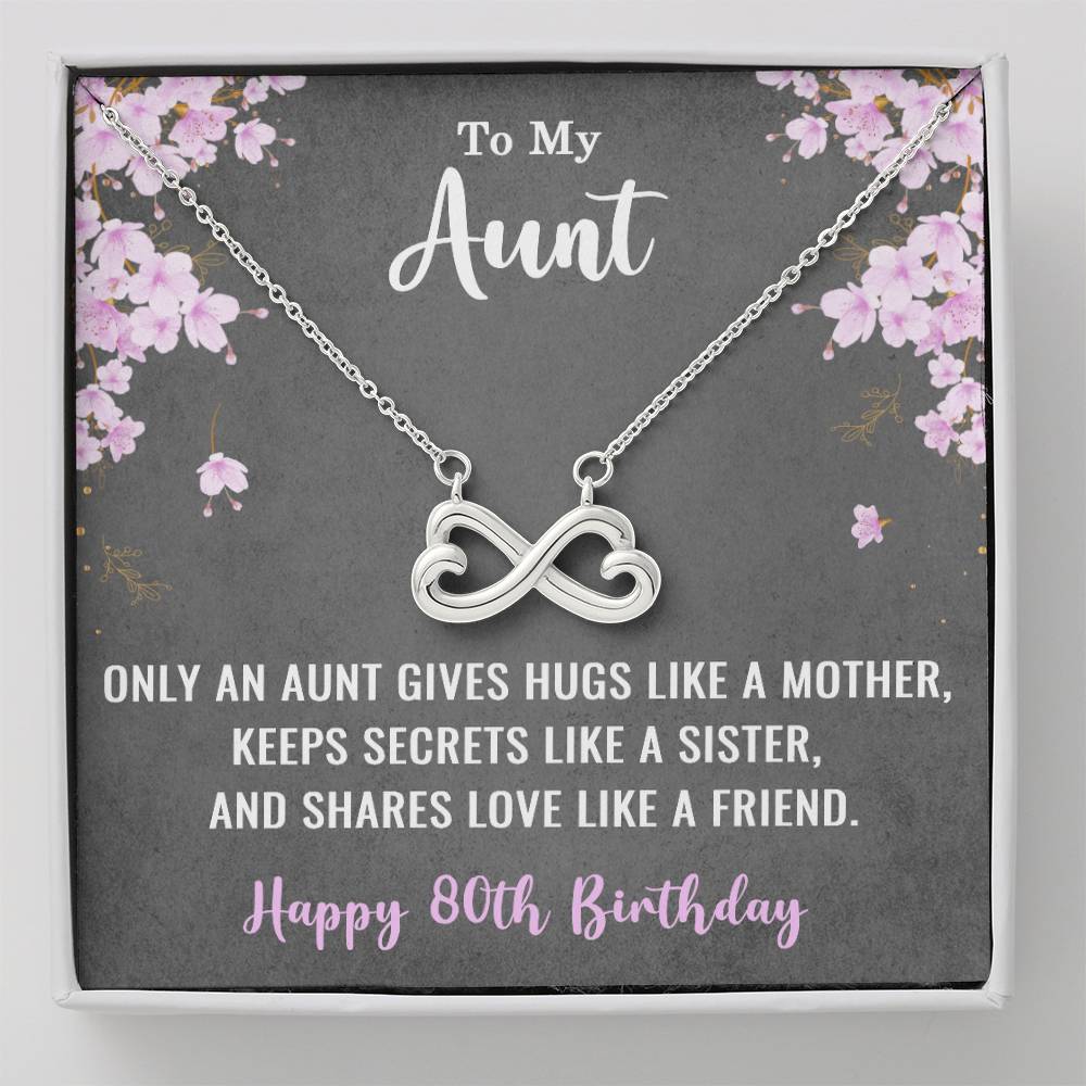 To My Aunt Necklace for Her 80th Birthday 80 Years Old Birthday