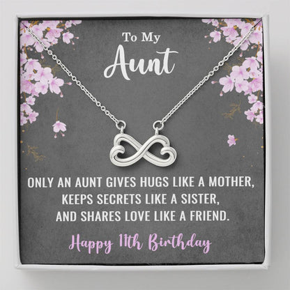To My Aunt Necklace for Her 11th Birthday 11 Years Old Birthday