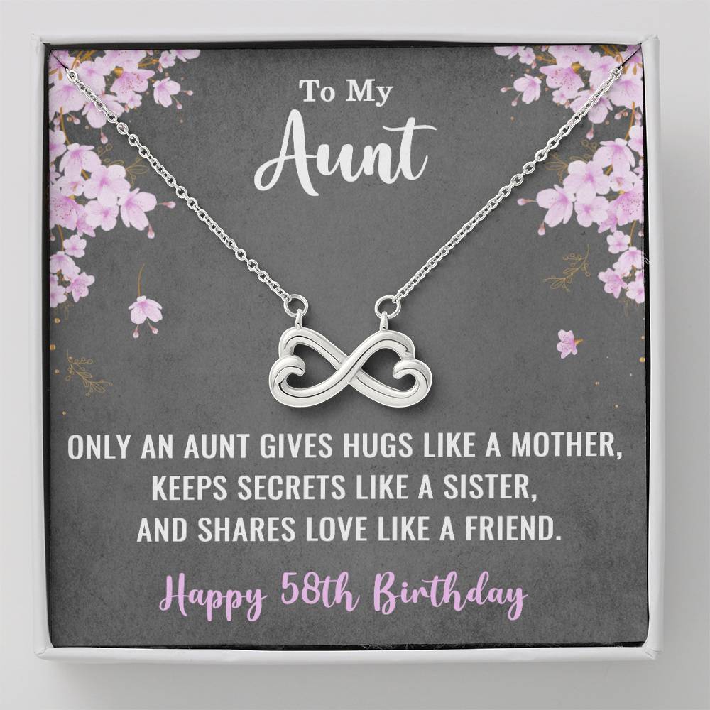 To My Aunt Necklace for Her 58th Birthday 58 Years Old Birthday