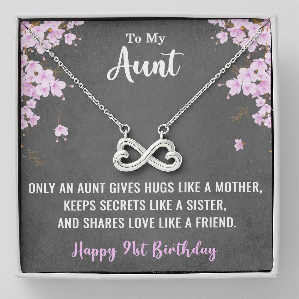 To My Aunt Necklace for Her 91st Birthday 91 Years Old Birthday