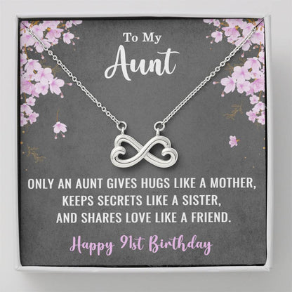 To My Aunt Necklace for Her 91st Birthday 91 Years Old Birthday