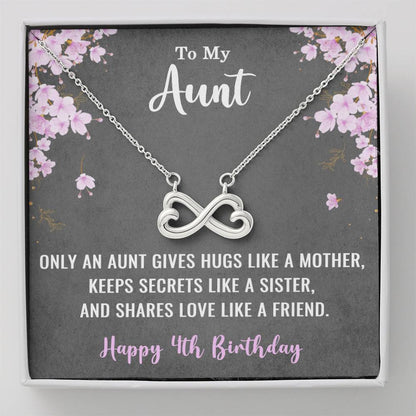 To My Aunt Necklace for Her 4th Birthday 4 Years Old Birthday