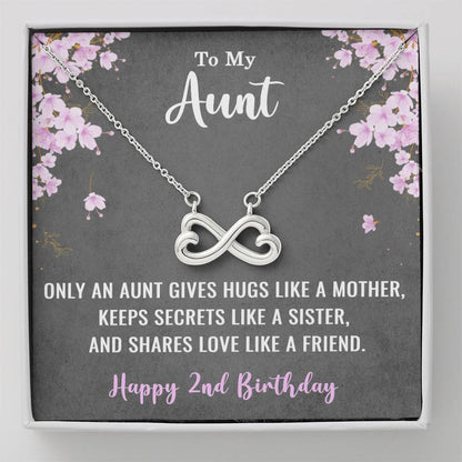 To My Aunt Necklace for Her 2nd Birthday 2 Years Old Birthday