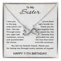 Load image into Gallery viewer, 11th Birthday Gifts for Sister - To My Sister Necklace - 11 Years Old
