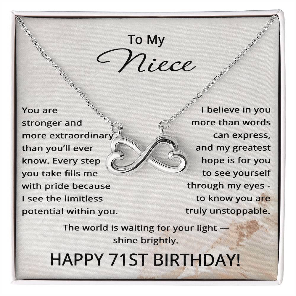 71st Birthday Gifts for Niece - 71st Birthday Necklace for Niece - To My Niece Necklace