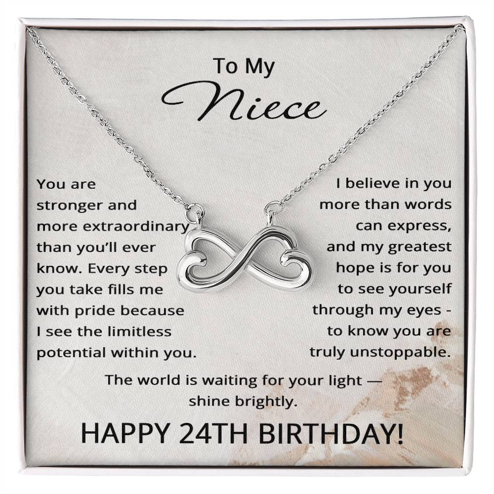 24th Birthday Gifts for Niece - 24th Birthday Necklace for Niece - To My Niece Necklace