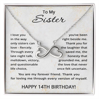 14th Birthday Gifts for Sister - To My Sister Necklace - 14 Years Old
