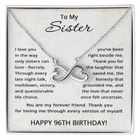 Load image into Gallery viewer, 96th Birthday Gifts for Sister - To My Sister Necklace - 96 Years Old
