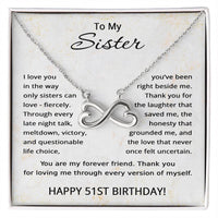 Load image into Gallery viewer, 51st Birthday Gifts for Sister - To My Sister Necklace - 51 Years Old
