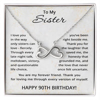 Load image into Gallery viewer, 90th Birthday Gifts for Sister - To My Sister Necklace - 90 Years Old
