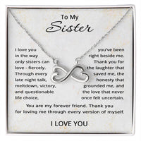 Load image into Gallery viewer, To My Sister Necklace - Infinity Heart Necklace for Sister
