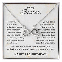 Load image into Gallery viewer, 3rd Birthday Gifts for Sister - To My Sister Necklace - 3 Years Old
