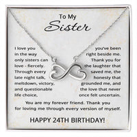 Load image into Gallery viewer, 24th Birthday Gifts for Sister - To My Sister Necklace - 24 Years Old
