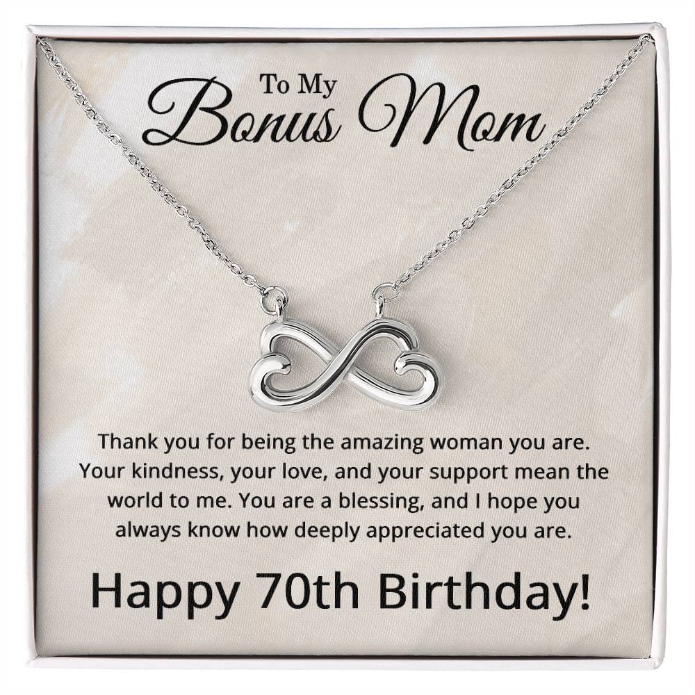 70th Birthday Gifts for Bonus Mom - 70th Birthday Necklace for Bonus Mom - To My Bonus Mom Necklace