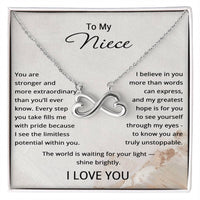 Load image into Gallery viewer, Niece Gifts from Aunt and Uncle - To My Niece Necklace - Infinity Heart Jewelry for Her
