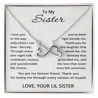 Load image into Gallery viewer, To My Sister Necklace from Lil Sis - Big Sis Gift from Little Sister
