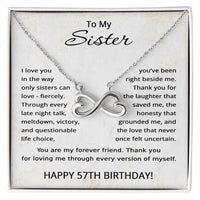 Load image into Gallery viewer, 57th Birthday Gifts for Sister - To My Sister Necklace - 57 Years Old
