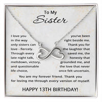 Load image into Gallery viewer, 13th Birthday Gifts for Sister - To My Sister Necklace - 13 Years Old
