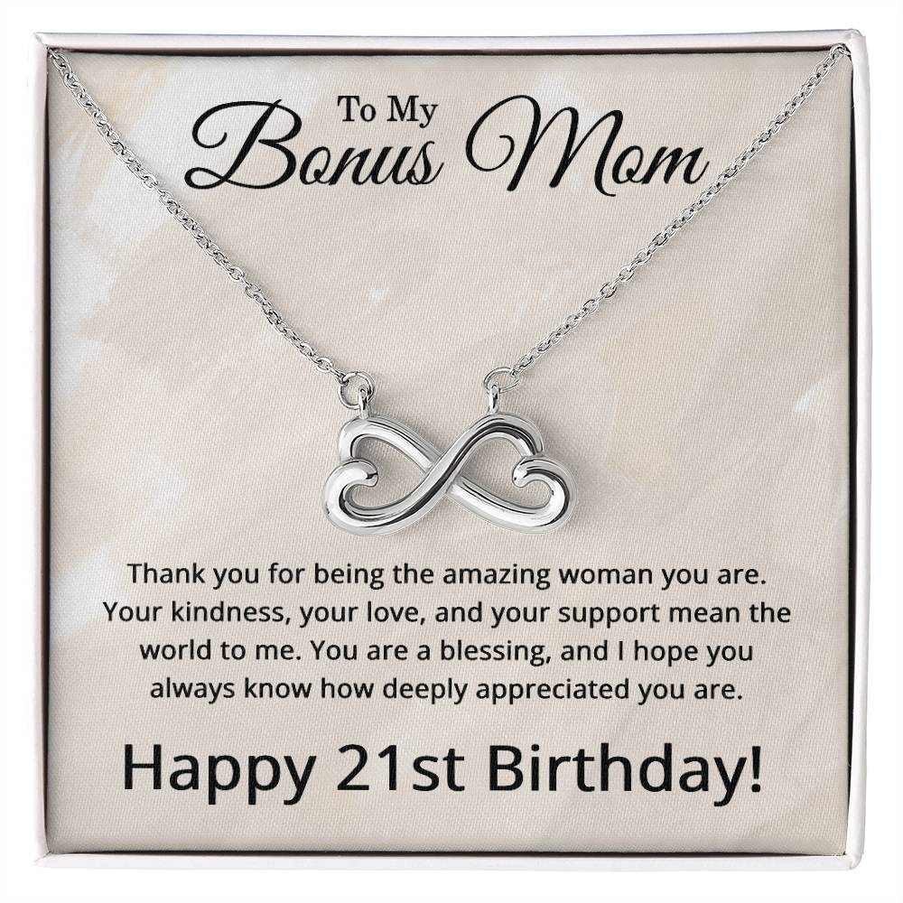 21st Birthday Gifts for Bonus Mom - 21st Birthday Necklace for Bonus Mom - To My Bonus Mom Necklace