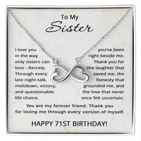 Load image into Gallery viewer, 71st Birthday Gifts for Sister - To My Sister Necklace - 71 Years Old
