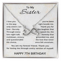 Load image into Gallery viewer, 7th Birthday Gifts for Sister - To My Sister Necklace - 7 Years Old
