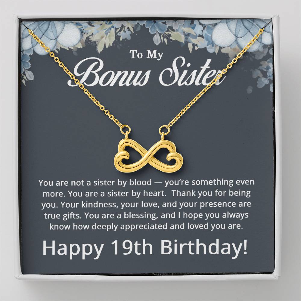 19th Birthday Gifts for Bonus Sister - To My Bonus Sister Necklace