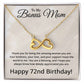 72nd Birthday Gifts for Bonus Mom - 72nd Birthday Necklace for Bonus Mom - To My Bonus Mom Necklace