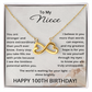 100th Birthday Gifts for Niece - 100th Birthday Necklace for Niece - To My Niece Necklace