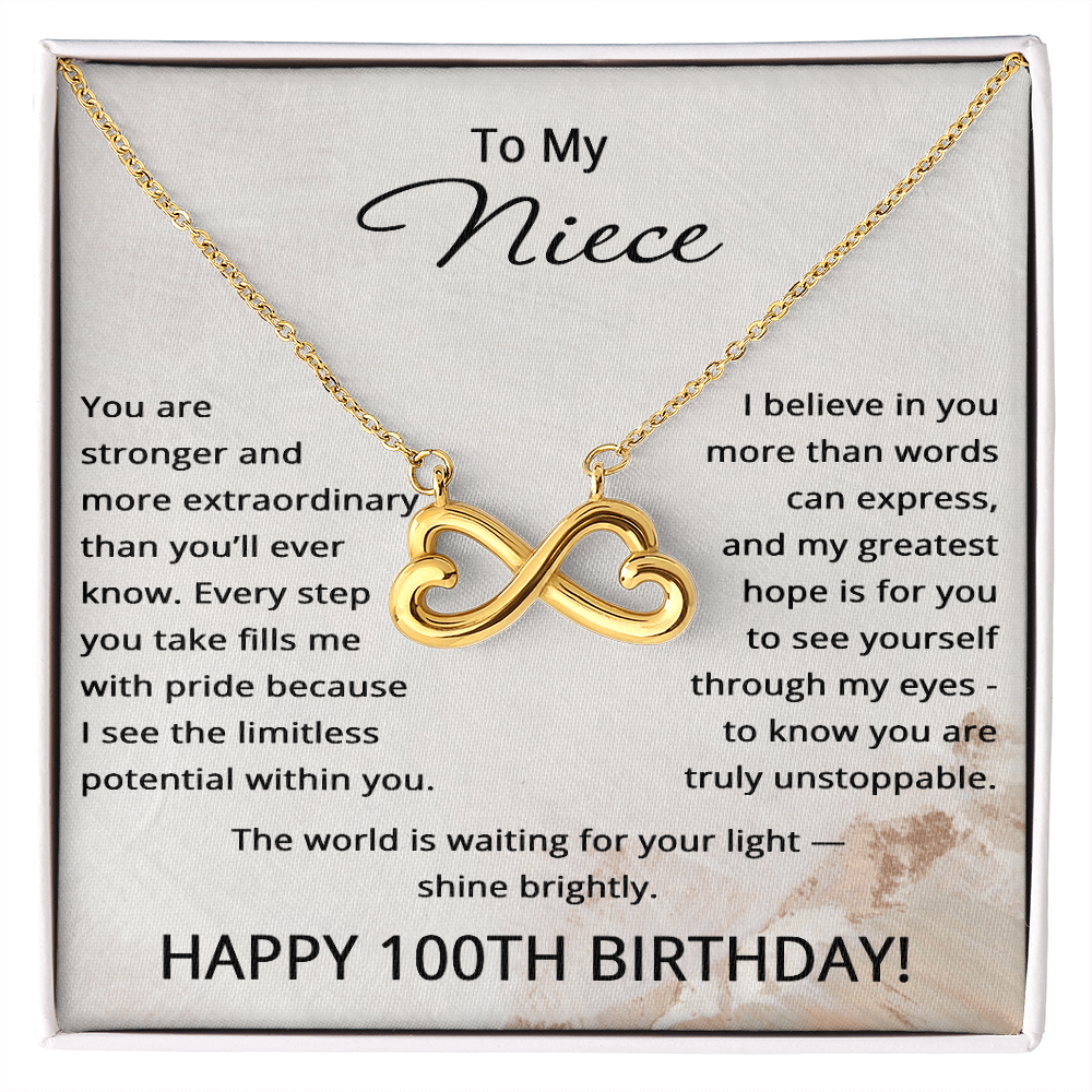 100th Birthday Gifts for Niece - 100th Birthday Necklace for Niece - To My Niece Necklace