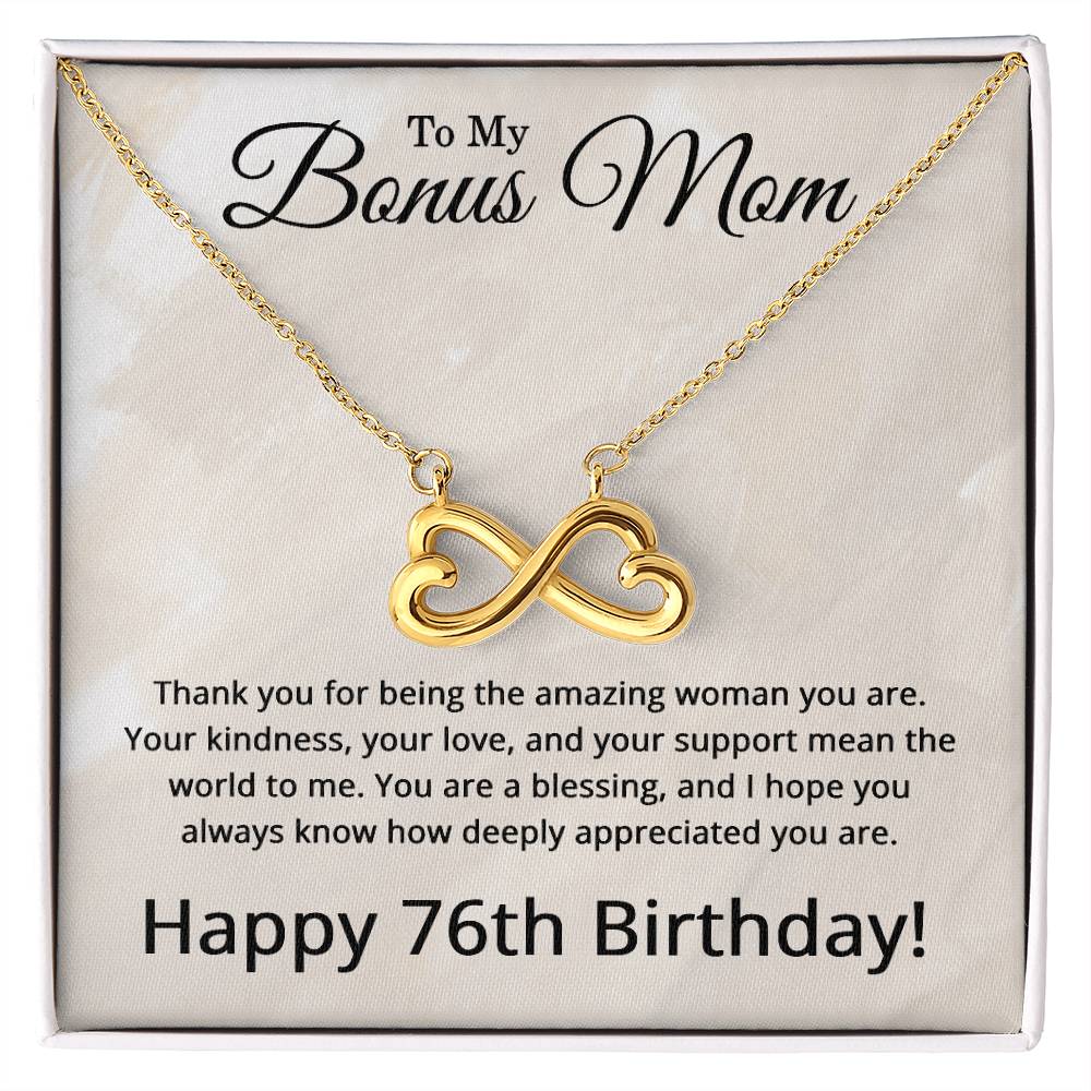 76th Birthday Gifts for Bonus Mom - 76th Birthday Necklace for Bonus Mom - To My Bonus Mom Necklace