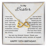 Load image into Gallery viewer, 10th Birthday Gifts for Sister - To My Sister Necklace - 10 Years Old

