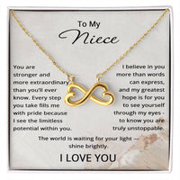 Load image into Gallery viewer, Niece Gifts from Aunt and Uncle - To My Niece Necklace - Infinity Heart Jewelry for Her
