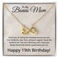 19th Birthday Gifts for Bonus Mom - 19th Birthday Necklace for Bonus Mom - To My Bonus Mom Necklace