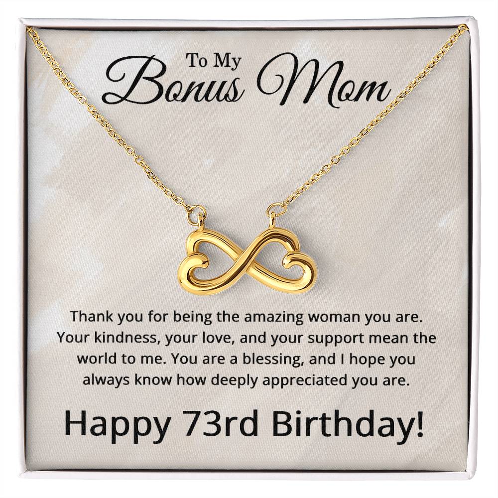 73rd Birthday Gifts for Bonus Mom - 73rd Birthday Necklace for Bonus Mom - To My Bonus Mom Necklace