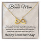 92nd Birthday Gifts for Bonus Mom - 92nd Birthday Necklace for Bonus Mom - To My Bonus Mom Necklace